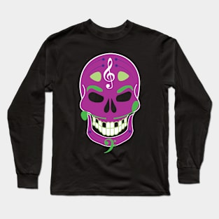 Dia de Los Muertos Music Sugar Skull - Purple Long Sleeve T-Shirt